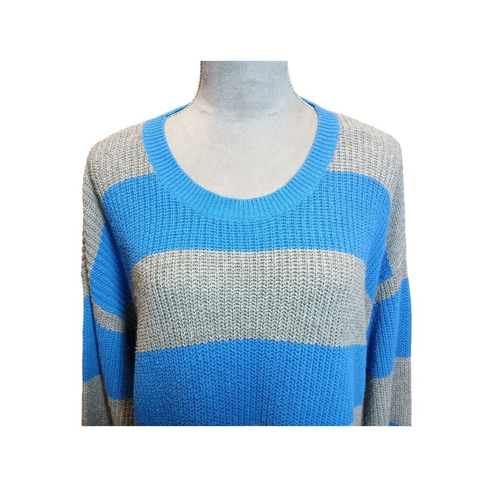Torrid Sz 1 Womens Knit Sweater Drop Shoulder Striped Scoop Neck  Plus Sz 14/16 - Picture 2 of 6